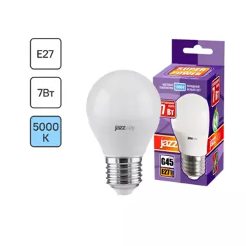 Лампочка светодиодная G45 7 Вт E27 5000 К нейтральный белый свет