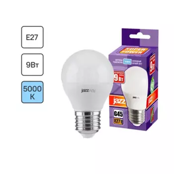 Лампочка светодиодная G45 9 Вт E27 5000 К нейтральный белый свет