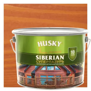 Лазурь для дерева Husky Siberian Суперлазурь цвет осенний клен 9 л