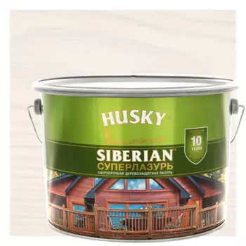 Лазурь для дерева Husky Siberian Суперлазурь цвет белый 9 л