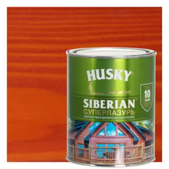 Лазурь для дерева Husky Siberian Суперлазурь цвет рябина 0.9 л