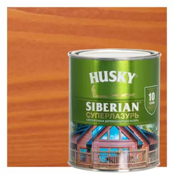 Лазурь для дерева Husky Siberian Суперлазурь цвет осенний клен 0.9 л