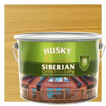 Лазурь для дерева Husky Siberian Суперлазурь цвет дуб 9 л