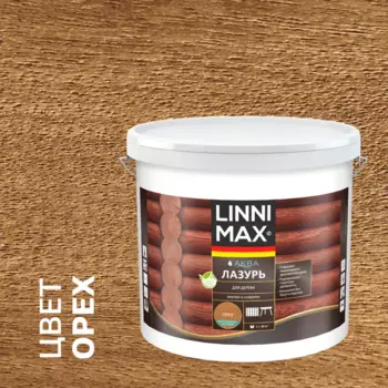 Лазурь для дерева Linnimax полуматовая орех 9 л