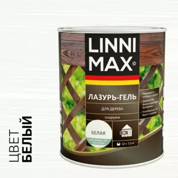 Лазурь-гель для дерева Linnimax полуматовая белая 0.75 л