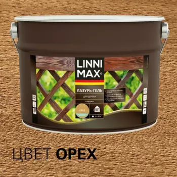 Лазурь-гель для дерева Linnimax полуматовая орех 9 л
