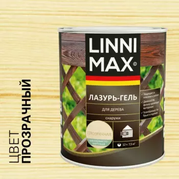 Лазурь-гель для дерева Linnimax полуматовая прозрачная 0.75 л