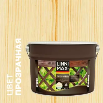 Лазурь-гель для дерева Linnimax полуматовая прозрачная 9 л