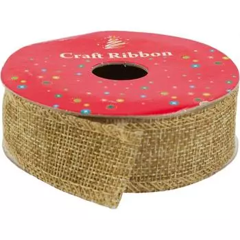 Лента декоративная, 2.5 см х 4.5 м, мешковина