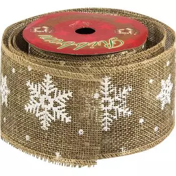 Лента декоративная, 6.3 см х 2.7 м, мешковина