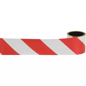 Лента светоотражающая самоклеящаяся 100х5 см цвет красно-белый
