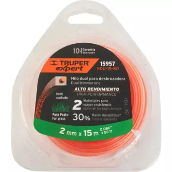 Леска для триммера Truper 15957 2 мм 15 м квадрат