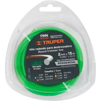 Леска для триммера Truper 17606 2 мм 15 м круглая