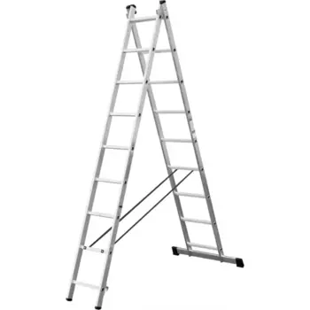 Лестница раскладная 2-секционная алюминиевая Dilwis 9 ступеней максимальная нагрузка 150 кг