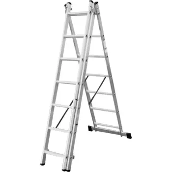 Лестница раскладная 3-секционная алюминиевая Dilwis 7 ступеней максимальная нагрузка 150 кг