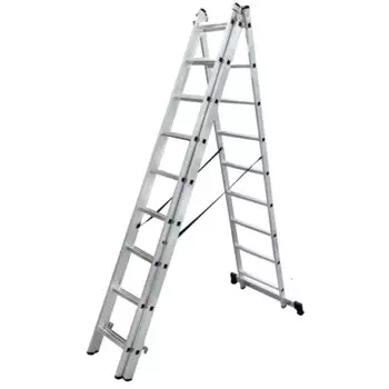 Лестница раскладная выдвижная 3-секционная Standers до 5.53 м 9 ступеней