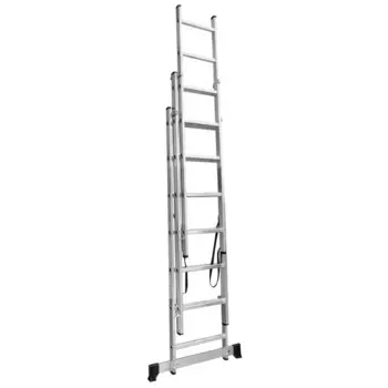 Лестница раскладная выдвижная 3-секционная Standers до 4.48 м 7 ступеней