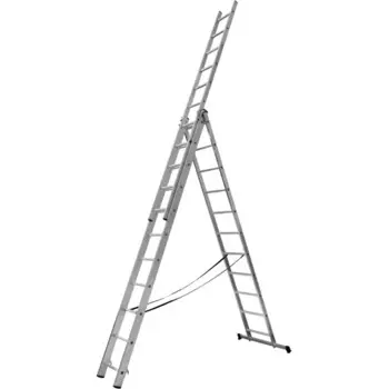 Лестница складная выдвижная алюминиевая Dilwis до 7.08 м 33 ступени максимальная нагрузка 150 кг