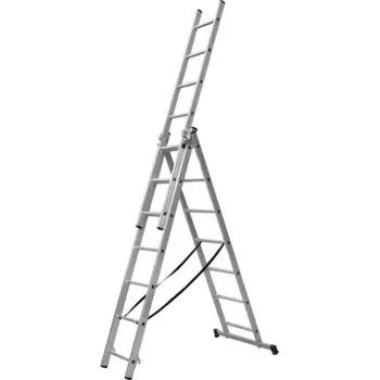 Лестница складная выдвижная алюминиевая Dilwis до 4.55 м 21 ступень максимальная нагрузка 150 кг