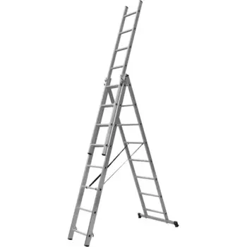Лестница складная выдвижная алюминиевая Dilwis до 5.12 м 24 ступени максимальная нагрузка 150 кг