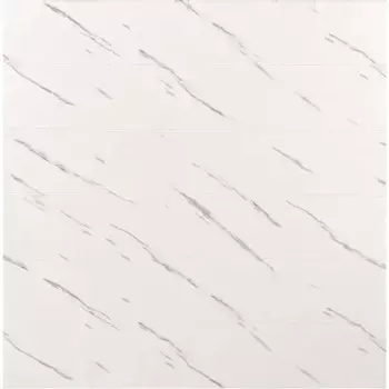 Листовая панель ПВХ Grace 3D мрамор мягкая 3 мм 700x700 мм цвет белый