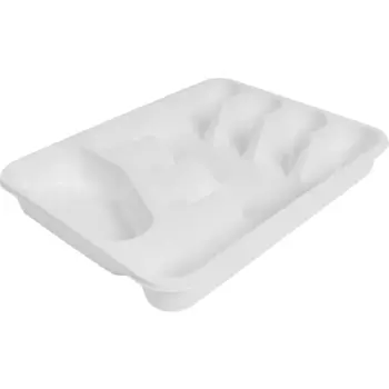 Лоток для столовых приборов 26x5x33 см пластик цвет белый