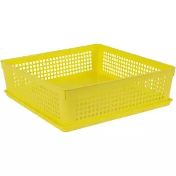 Лоток с крышкой, 310х310х90 мм, 7.3 л, полипропилен, цвет жёлтый
