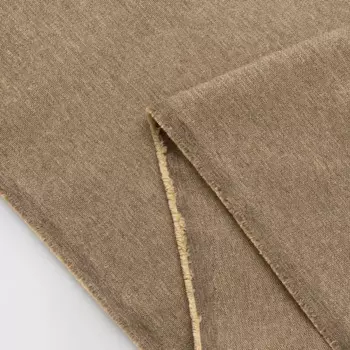 ЛТ ткань 1 п/м лен однотонный genevra коричневый 13 300 см