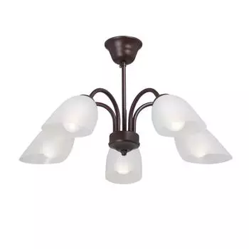 Люстра потолочная Vitaluce Альфа дарк 5 ламп 15м Е14 цвет коричневый матовый