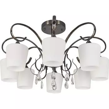 Люстра Блеск 8xE27x60 Вт металл/стекло цвет никель/белый