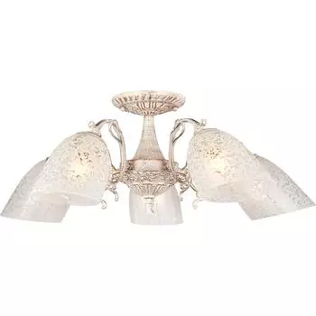 Люстра Eurosvet Ева 22010/5, 5 ламп, 25 м, цвет белый/золото