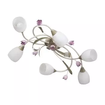 Люстра Eva 6xE14x60 Вт, металл/стекло, цвет белый