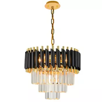 Люстра хрустальная подвесная Darian 76017/5C 6 ламп 19 м цвет золотисто-черный