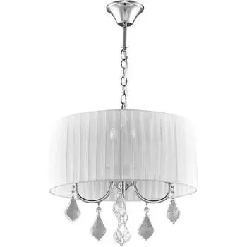 Люстра хрустальная подвесная Жаклин 4 лампы 8 м² цвет белый