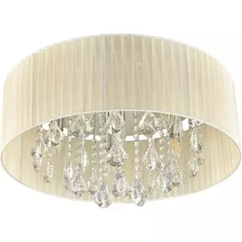 Люстра хрустальная потолочная «Жаклин», 6 ламп, 12 м², цвет бежевый