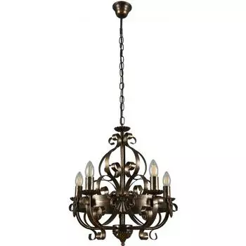 Люстра подвесная Vitaluce Kantri 5 ламп 15м Е14 цвет черненое золото