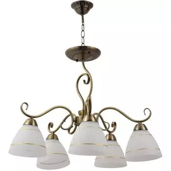 Люстра Келли 5xE27x60 Вт, металл/стекло, цвет бронза