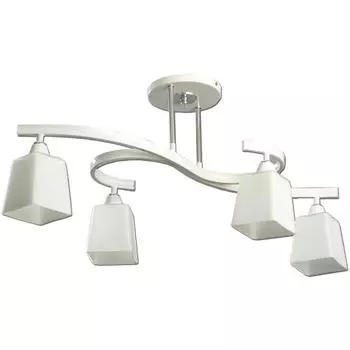 Люстра Лаура 4xE14x60 Вт, металл/стекло, цвет хром/белый