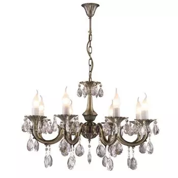 Люстра Люкс 8xE14x60 Вт, металл/стекло, цвет бронза