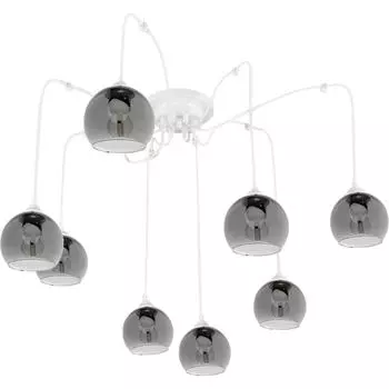 Люстра-паук Moon, 8 ламп, 24 м², цвет белый/чёрный