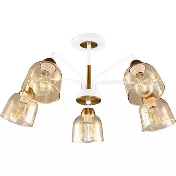 Люстра подвесная Альфа 6, 5 ламп, 40 м², цвет шампань