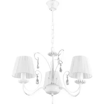 Люстра подвесная Грация 3 лампы 6 м² цвет белый