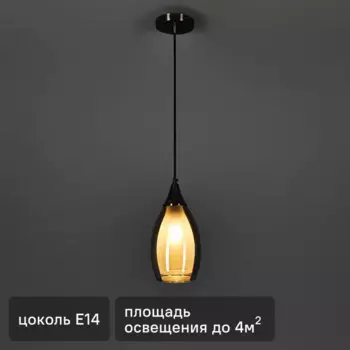 Люстра подвесная «Paso» 5020-1 1 лампа 4 м цвет черный