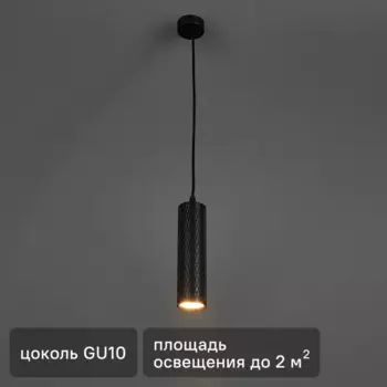 Люстра подвесная PL20 1 лампа 2 м цвет черный