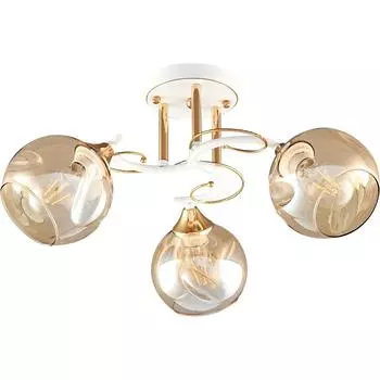 Люстра потолочная Альфа 3 лампы 9 м² цвет шампань