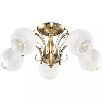 Люстра потолочная Альфа 5 ламп 40 м² цвет бронза