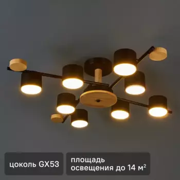 Люстра потолочная Comfi Lilita 8 ламп 14.4 м цвет черный