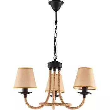 Люстра подвесная Freya FR4402-PL-03-GB, 3 лампы, 12 м, цвет черный/бежевый