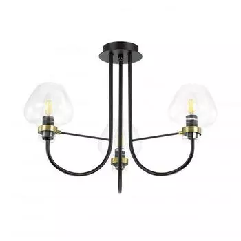 Люстра потолочная Ilona 3708/3C, 3 лампы, 8 м², цвет чёрный