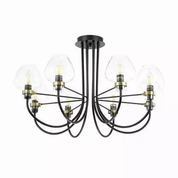 Люстра потолочная Ilona 3708/8C, 8 ламп, 21 м², цвет чёрный